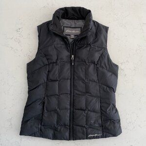 Eddie Bauer EB650 Full Zip Hi Collar Polyester & Down Vest Black Sz S Unisex